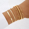 Gold Bracelets for Women Teen Girls, 14K Gold Plated Dainty Bracelets Set, Layered Chain Bracelets Pack Jewelry Gifts for Her