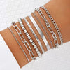 Gold Bracelets for Women Teen Girls, 14K Gold Plated Dainty Bracelets Set, Layered Chain Bracelets Pack Jewelry Gifts for Her
