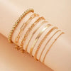 Gold Bracelets for Women Teen Girls, 14K Gold Plated Dainty Bracelets Set, Layered Chain Bracelets Pack Jewelry Gifts for Her