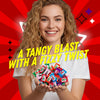 ZOTZ Fizzy Sour Candy Bulk - Retro Italian Hard Candy Individually Wrapped - Classic Nostalgic 7 Assorted Flavors Cherry, Watermelon, Strawberry, Blue Raspberry, Apple, Orange & Grape - 100 Pieces Bag for Party Favors, Goodie Bags, Piñata & Candy Buffet